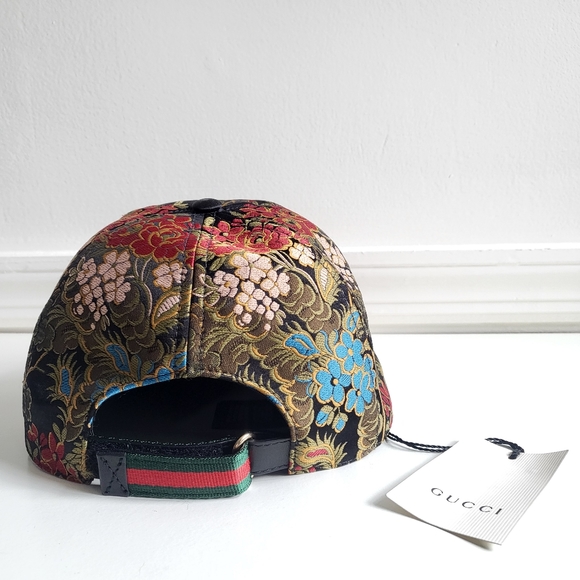 New Gucci UFO Fall '17 Collection Rainbow Floral Embroidery Baseball Cap Hat NWT - Picture 11 of 16